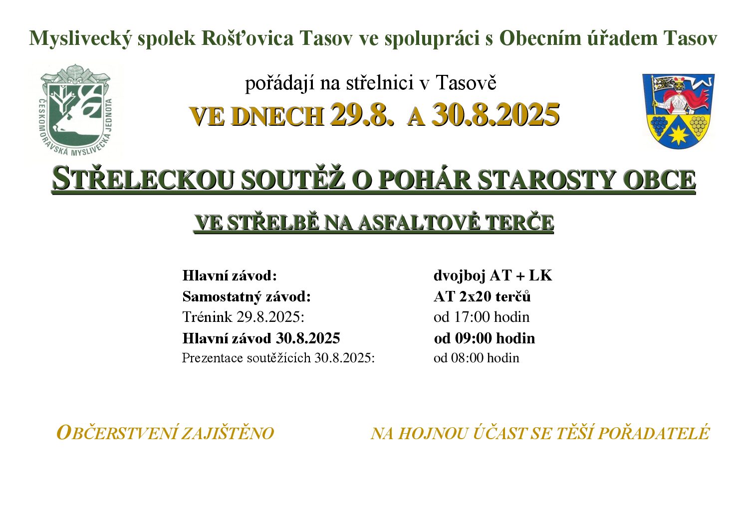 Pozvánka na střeleckou soutěž – střelniceTasov