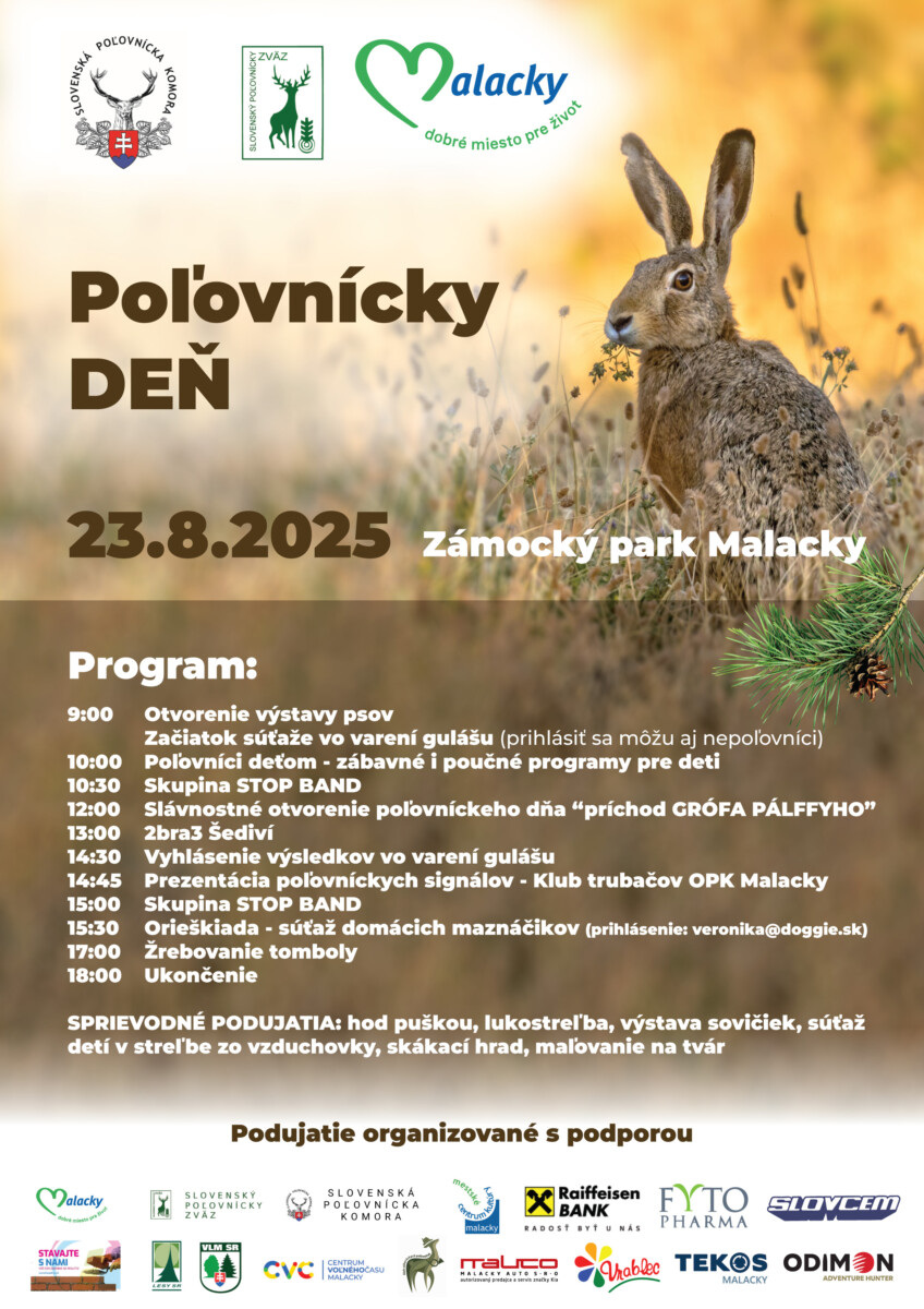 Pozvánka na Poĺovnícky deň Malacky 23.8.2025