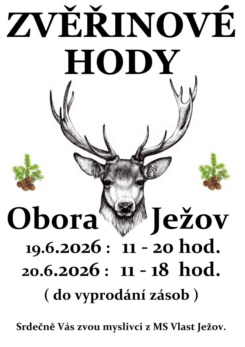 Pozvánka na zvěřinové hody MS Ježov 19.-20.6.2026