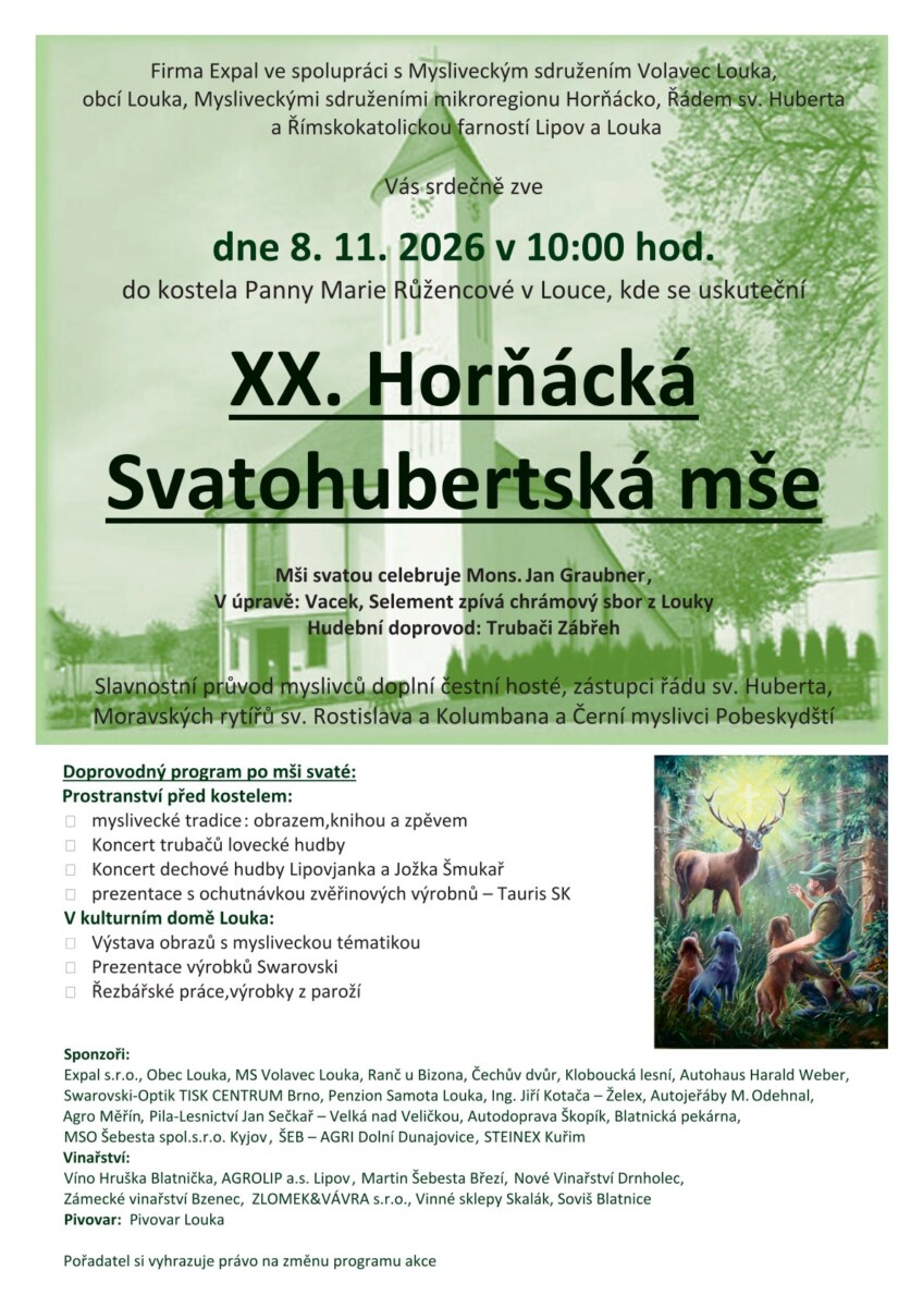 Pozvánka na Svatohubertskou mši